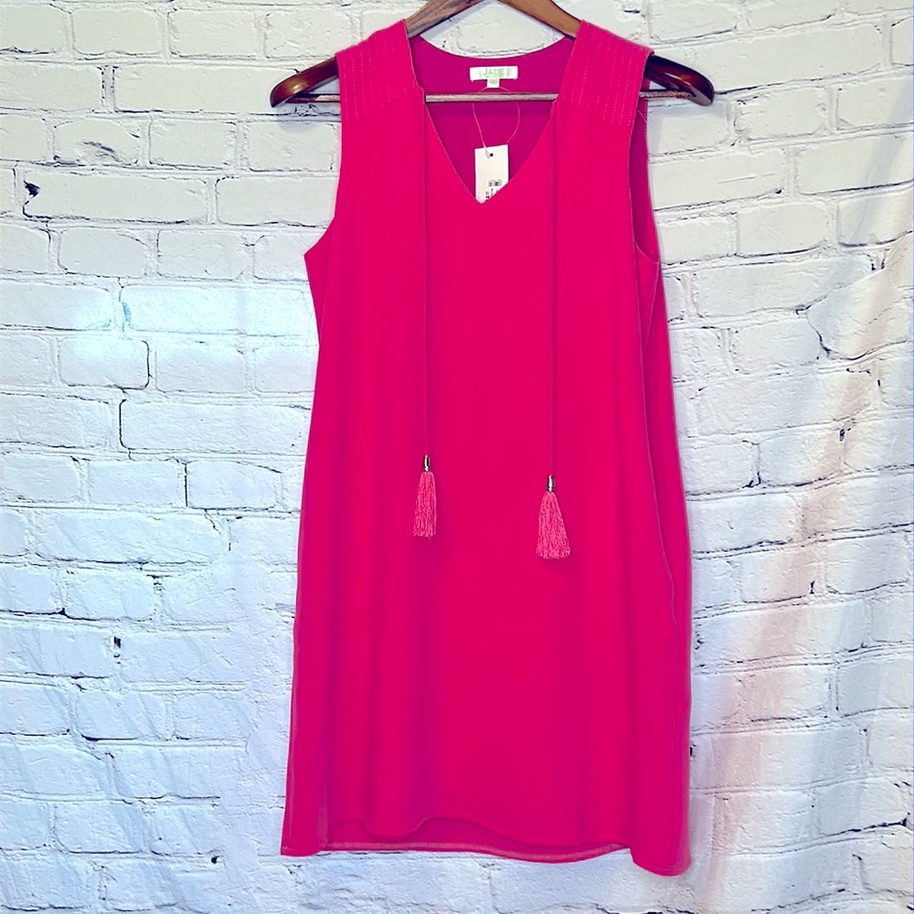 Jade Melody Tam Fuchsia Pink Tassel Tie Sleeveless Dress Size Small Brand New